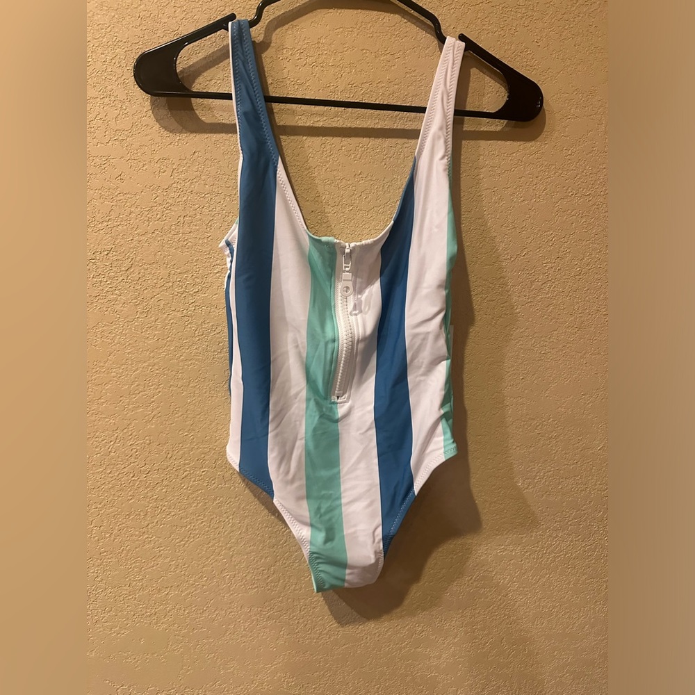 RSVLTS Women’s pinstripe swimsuit. Brand new